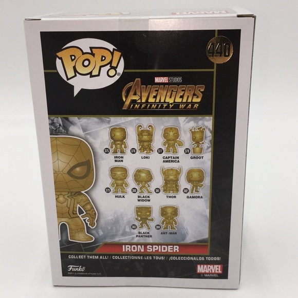 Marvel Iron Spider 440 Funko Pop Bobble Head Metallic Gold Marvel Studio… - Picture 3 of 13